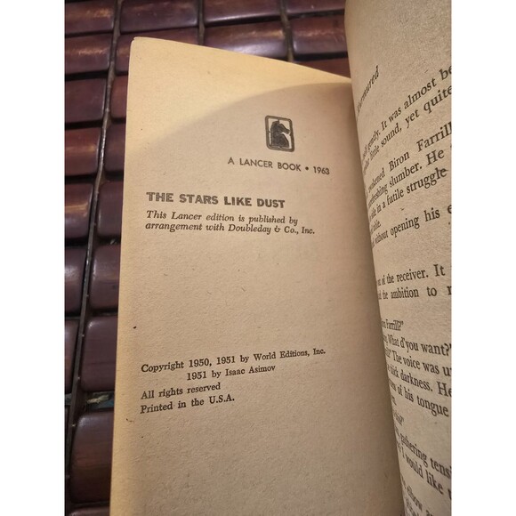 Isaac Asimov The Stars Like Dust Lancer Limited Edition 1963 Scifi Paperback - Picture 3 of 3